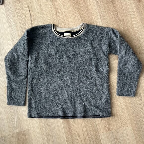 Bellerose gray fuzzy crew neck sweatshirt sweater size 2 - Picture 1 of 11